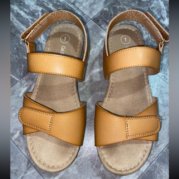 Cat & jack girl addison wedges size 1 - Picture 3 of 6